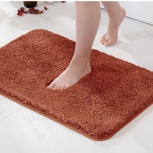 MIULEE Rust Extra Thick Non Slip Bathroom Rug Fall Shaggy Soft Bath Mat